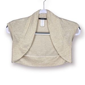 Vintage Y2K Manifesto Size S Gold Shimmer Glitter Short Sleeve Bolero Top